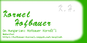 kornel hofbauer business card
